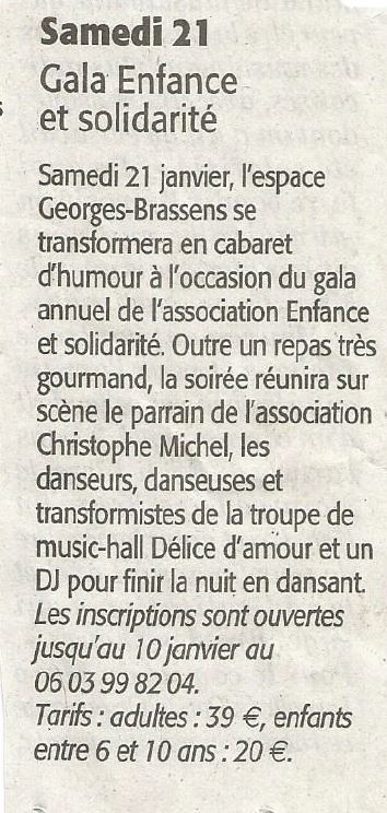 Enfance et solidarité-Gala 2017- Midi libre